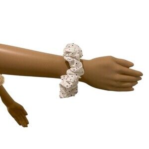 Hair Scrunchie. Black/White. Mini (Small). Polka Dot. Hair Scrunchies. Cute